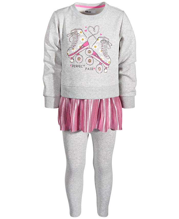 Little Girls Perfect Pair Peplum Top and Leggings, 2 Piece Set, Created for  Macy's