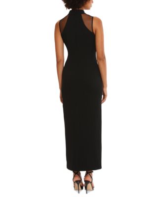 Women's Mock-Neck Sleeveless Slit-Front Dress