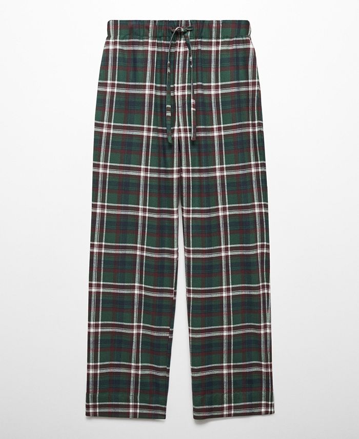 MANGO Women's Check Cotton Pajama Pants - Macy's