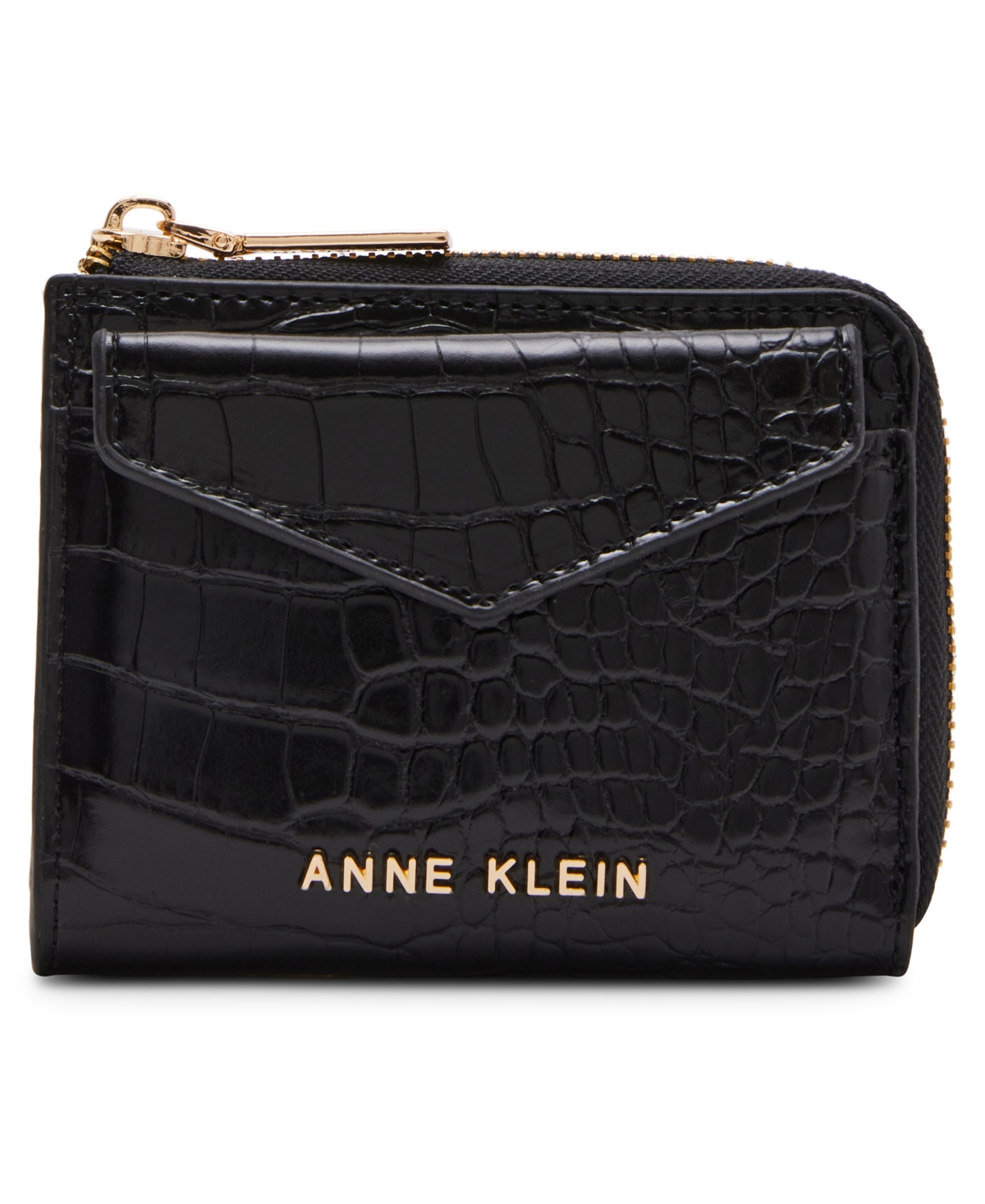 Anne Klein Envelope Flap Curved Wallet In Black