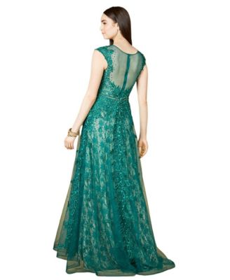 Women's Inspired Lace Gown with Cap Sleeves
