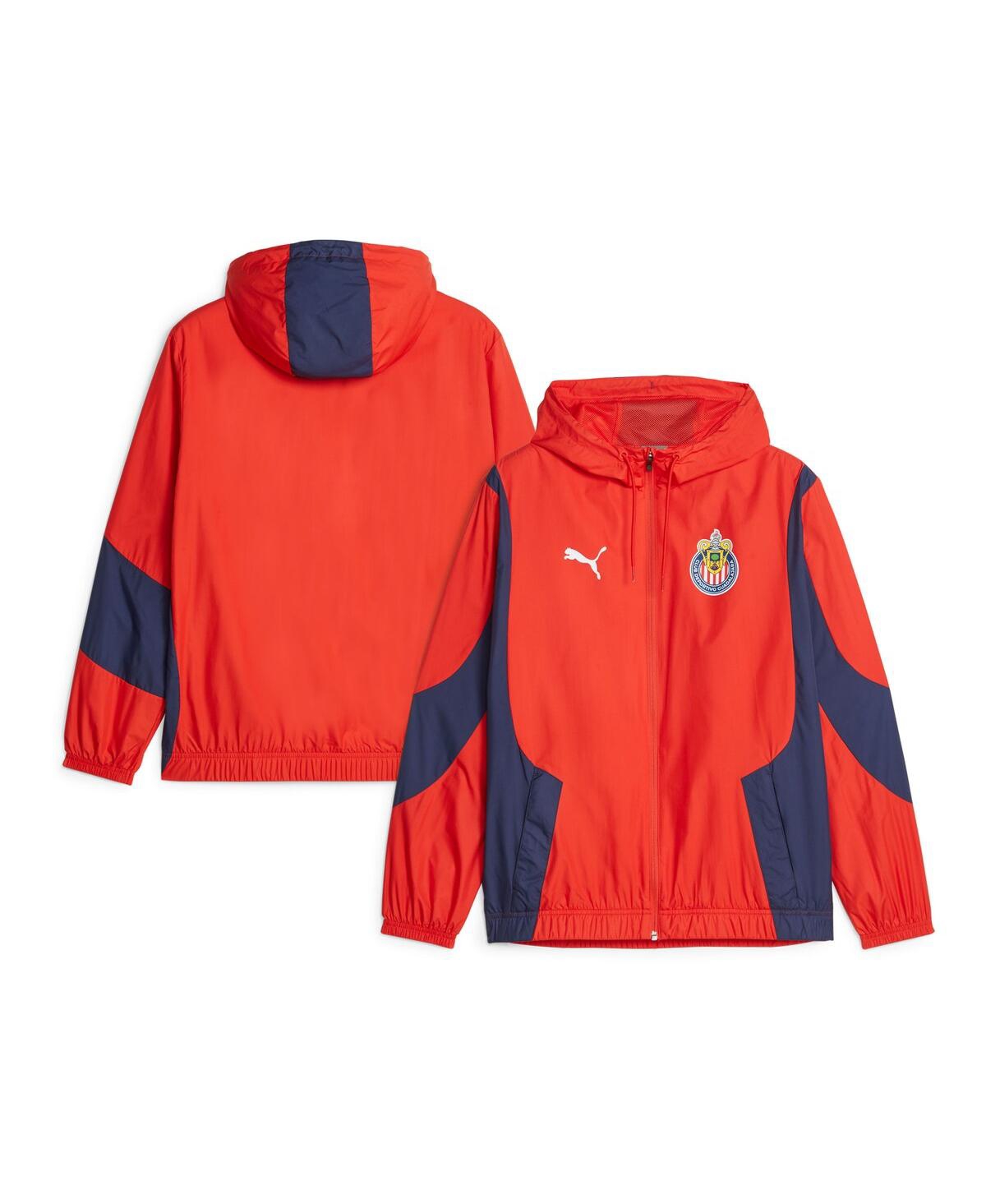 Shop Puma Men's  Red Chivas 2023/24 Pre-match Anthem Full-zip Hoodie Jacket
