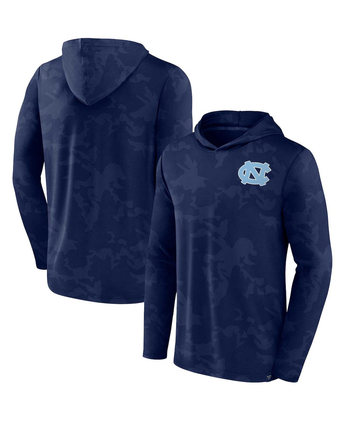Fanatics Men's  Navy North Carolina Tar Heels Camo Hoodie Long Sleeve T-shirt In Navy