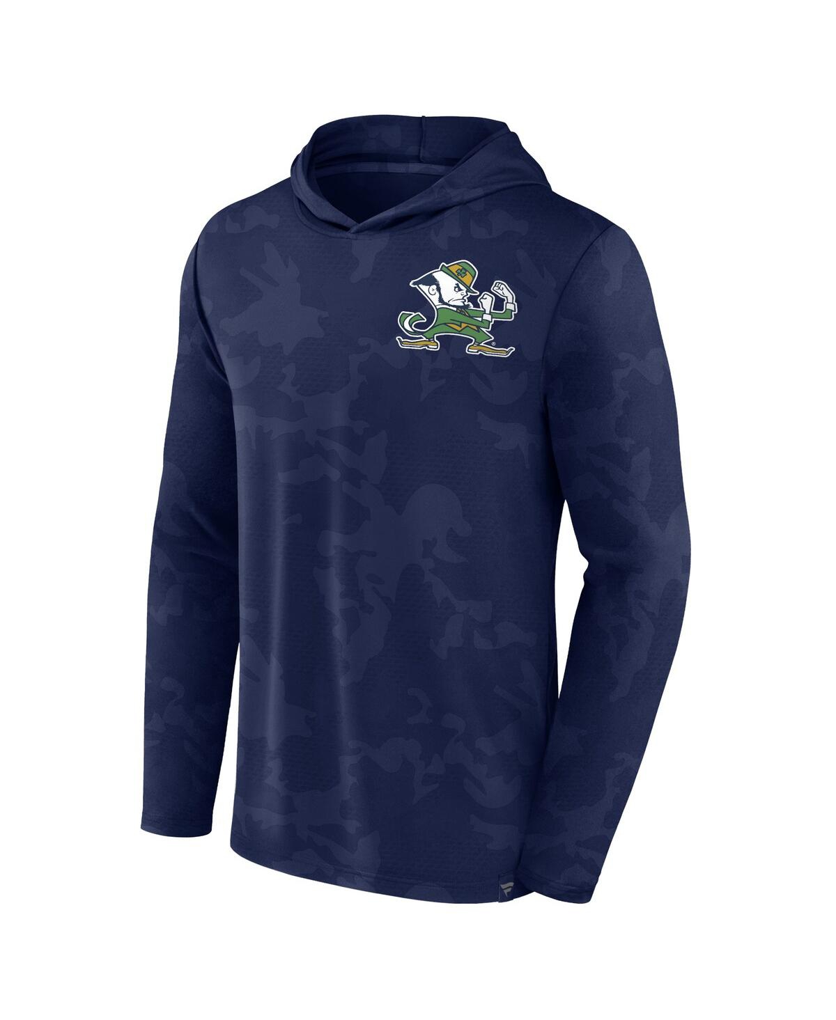 Men's FanaticsNotre Dame Fighting Irish Camo Hoodie Long Sleeve T-shirt - Navy