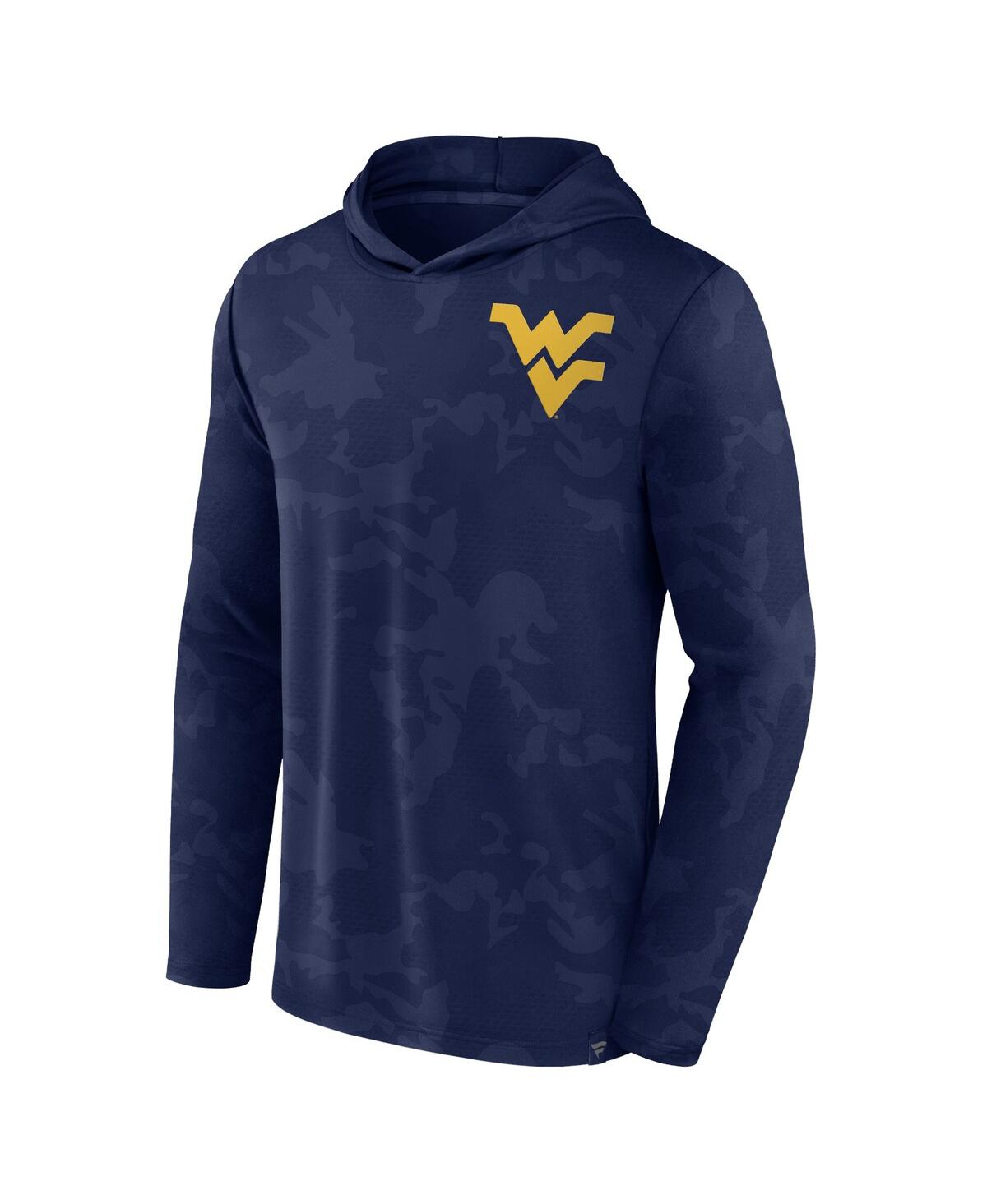 Men's FanaticsWest Virginia Mountaineers Camo Hoodie Long Sleeve T-shirt - Navy