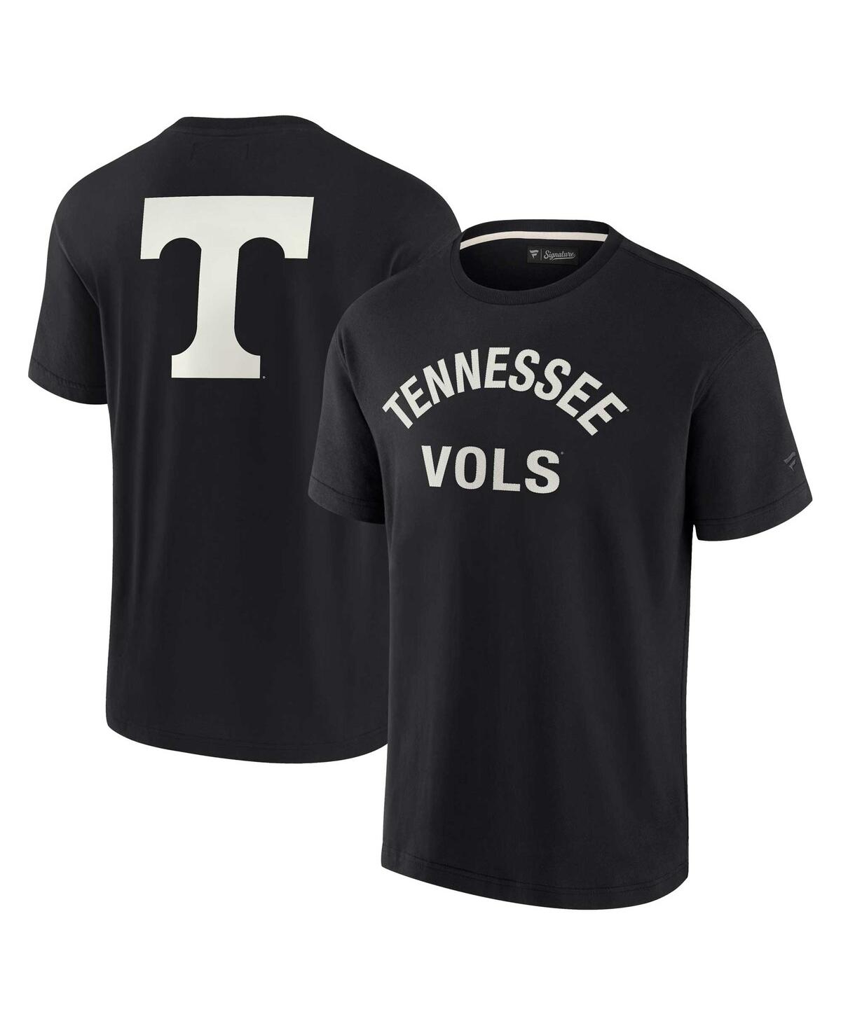 Shop Fanatics Signature Men's And Women's  Black Tennessee Volunteers Super Soft Short Sleeve T-shirt