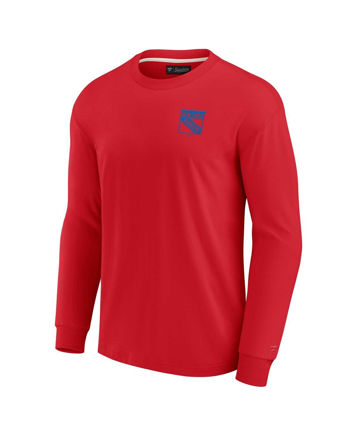 Fanatics Signature Men's And Women's  Red New York Rangers Super Soft Long Sleeve T-shirt In Red
