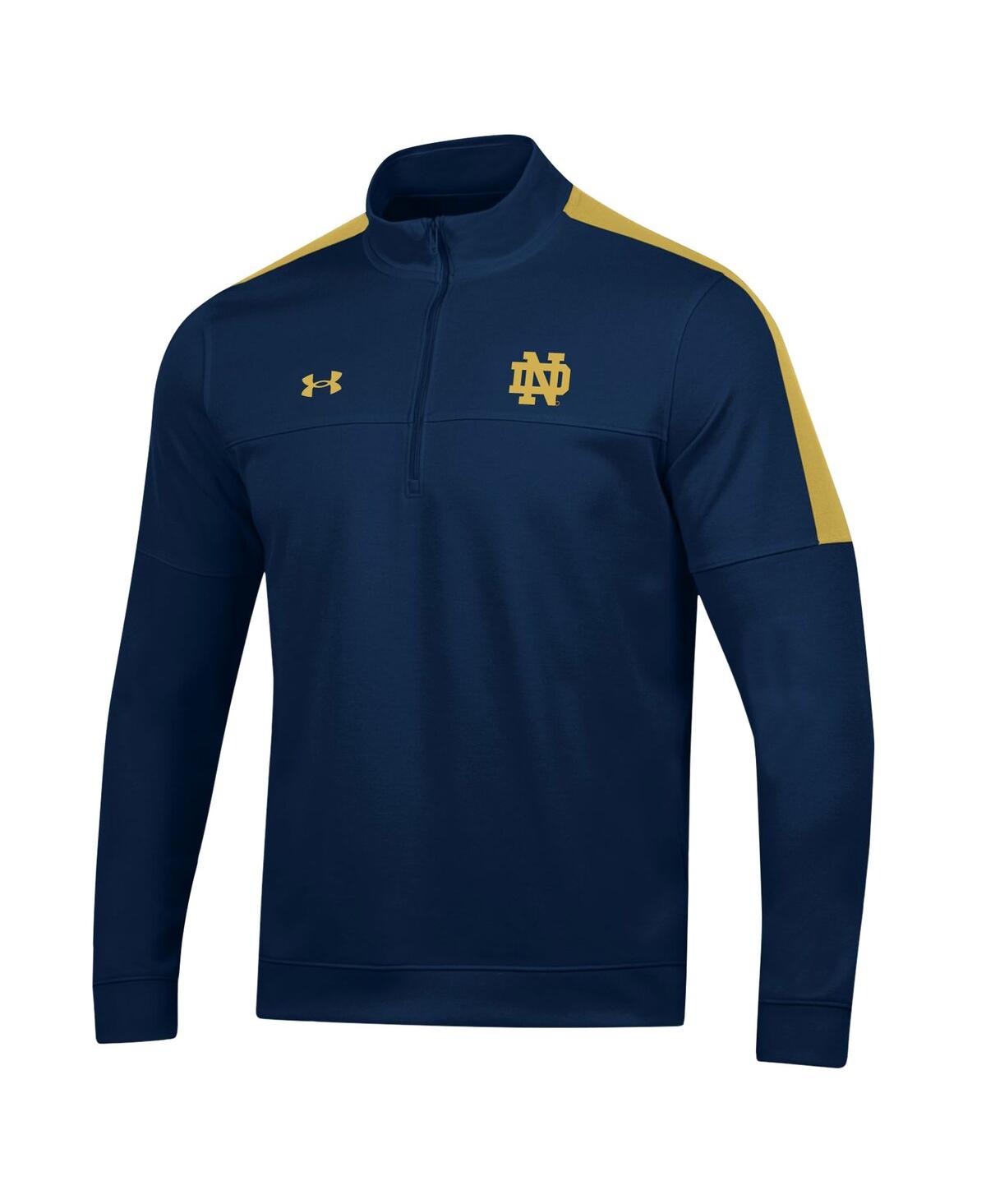 Shop Under Armour Men's  Navy Notre Dame Fighting Irish Midlayer Half-zip Jacket