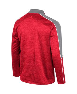 Men's Scarlet Ohio State Buckeyes Marled Half-Zip Jacket