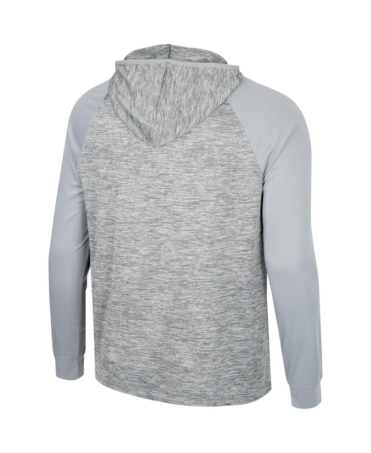 Colosseum Men's  Gray Alabama Crimson Tide Cybernetic Raglan Quarter-zip Hooded Top In Gray