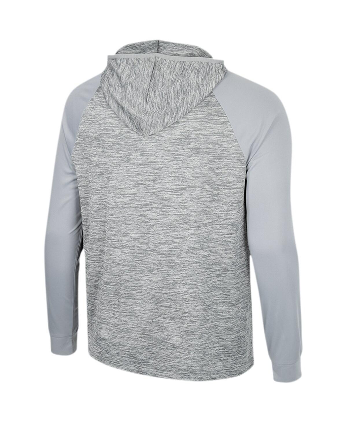 Colosseum Gray Michigan State Spartans Cybernetic Raglan Quarter-zip Hooded Top In Gray