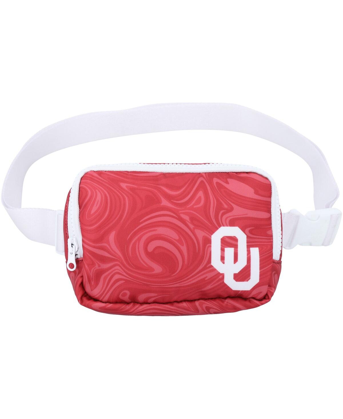 Shop Zoozatz Women's  Oklahoma Sooners Swirly Belt Adjustable Fanny Pack Bag In Red