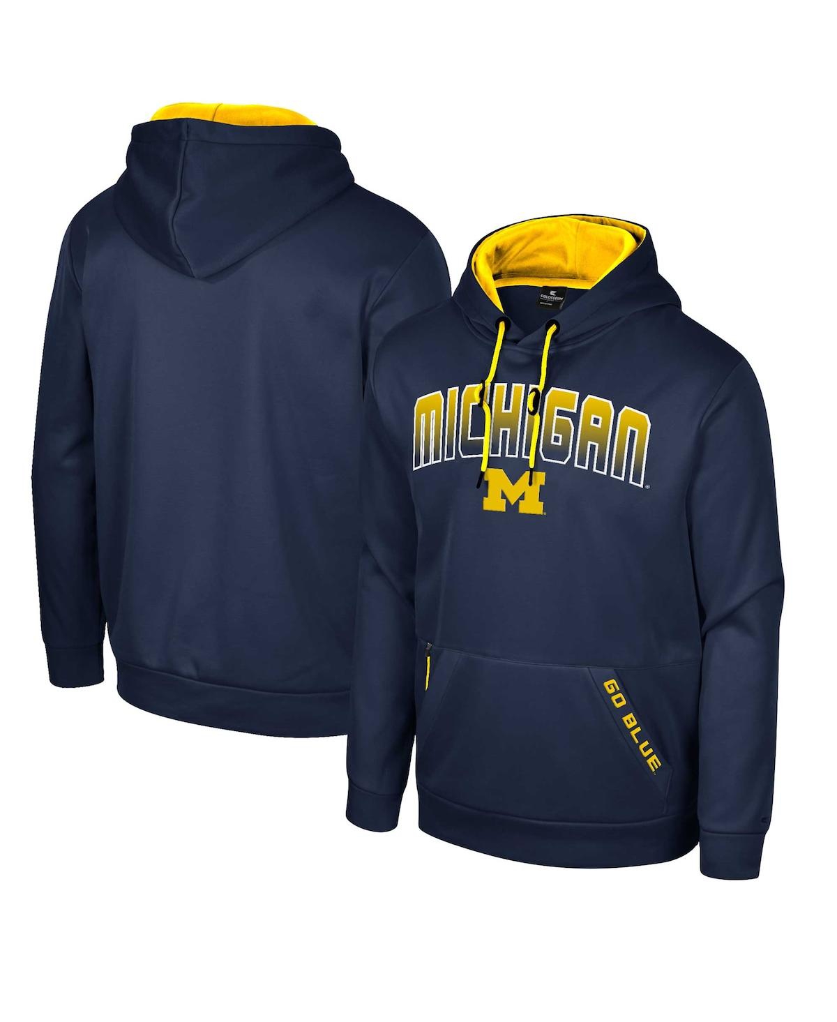 Colosseum Men's  Navy Michigan Wolverines Reese Pullover Hoodie In Navy