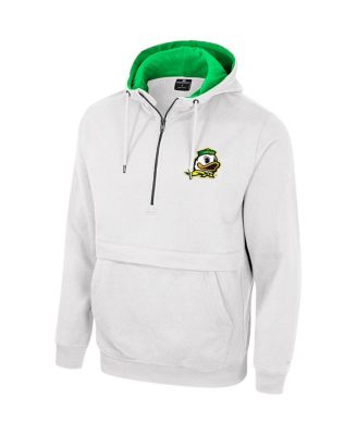 Men's White Oregon Ducks Half-Zip Hoodie