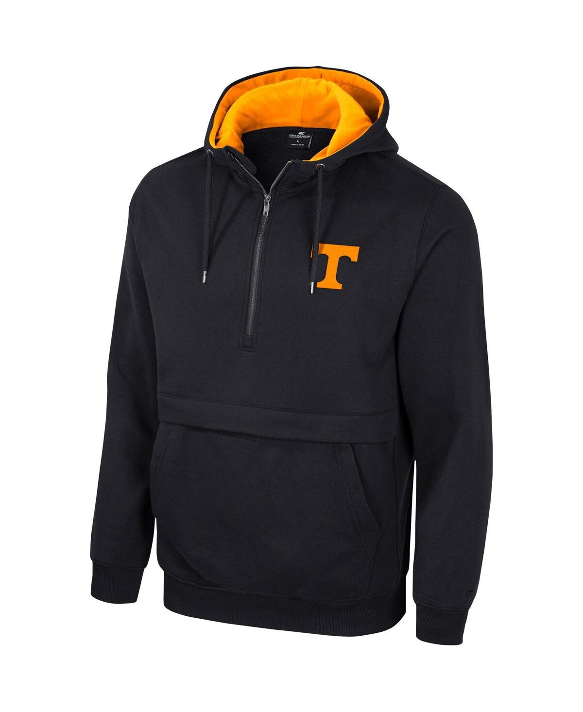 Men's Colosseum Black Tennessee Volunteers Half-Zip Hoodie