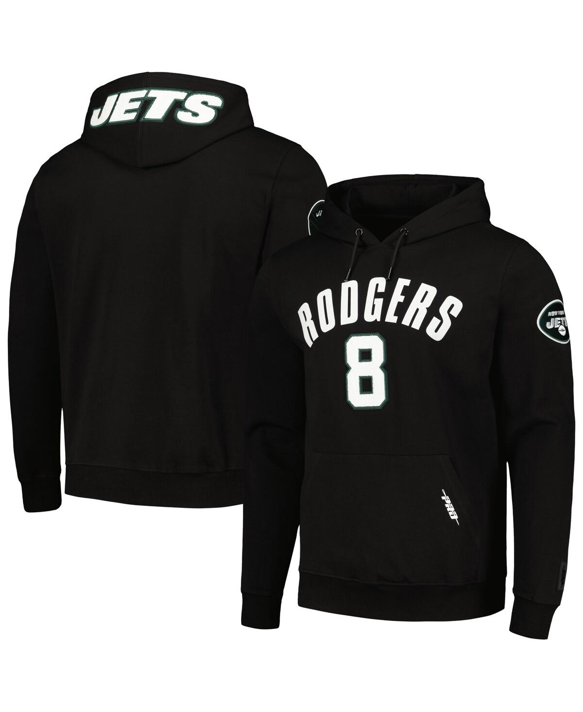 Shop Pro Standard Men's  Aaron Rodgers Black New York Jets Player Name And Number Pullover Hoodie
