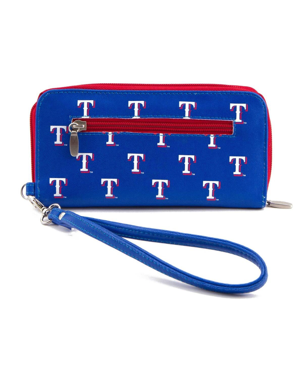Eagles Wings Women's Texas Rangers Zip-around Wristlet Wallet In Blue