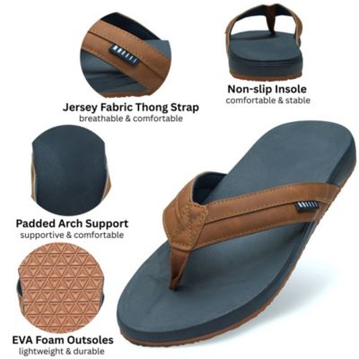 Men's Trey Flip Flops Cushion EVA Thong Comfort Beach Sandals
