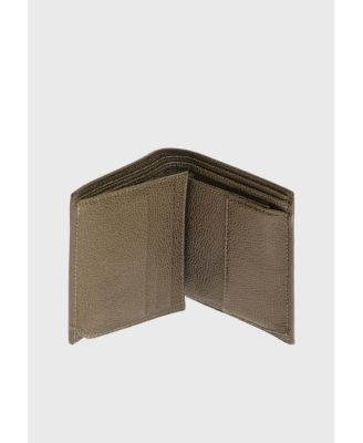 Men's Genuine Leather Caviar Pattern Trifold Wallet