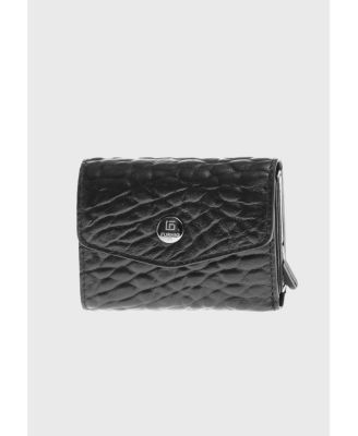 Men's Genuine Leather Elephant Pattern Snap Closure Wallet & Card Holder