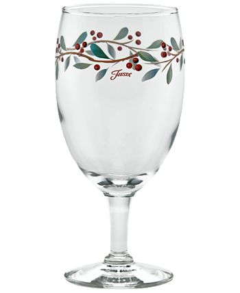 Christmas Wine Glasses and Matching Carafe Hand Painted Holly 