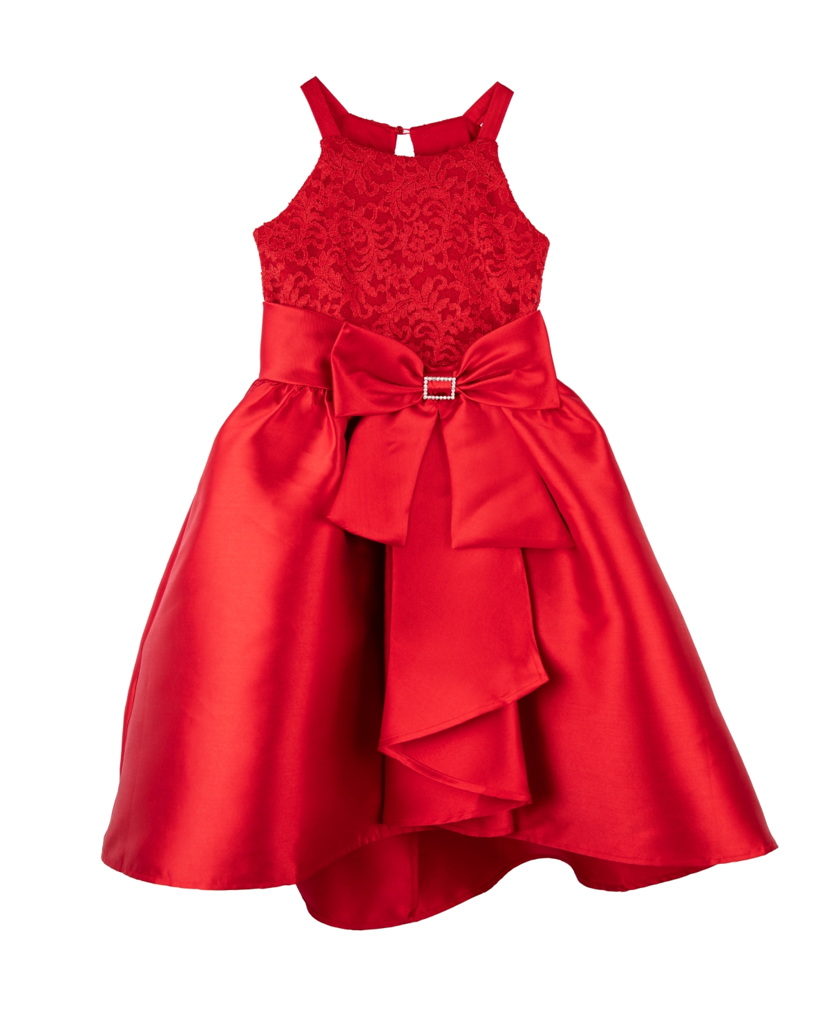 Emerald Sundae Kids' Big Girls Sleeveless Bow-front Party Dress In Red