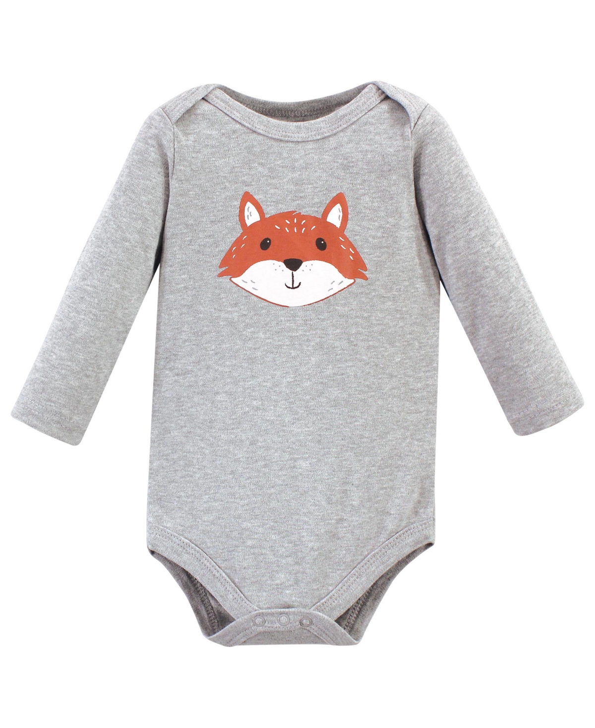 Hudson Baby Infant Boy Cotton Long-Sleeve Bodysuits, 3-Pack - Little fox