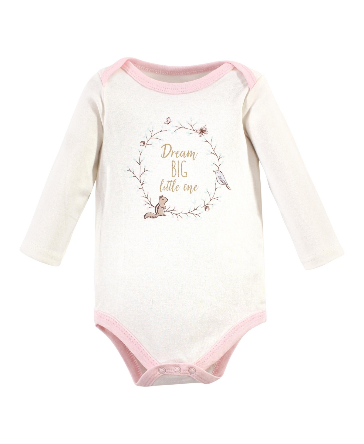 Hudson Baby Baby Girls Cotton Long-Sleeve Bodysuits, 3-Pack - Enchanted forest dream