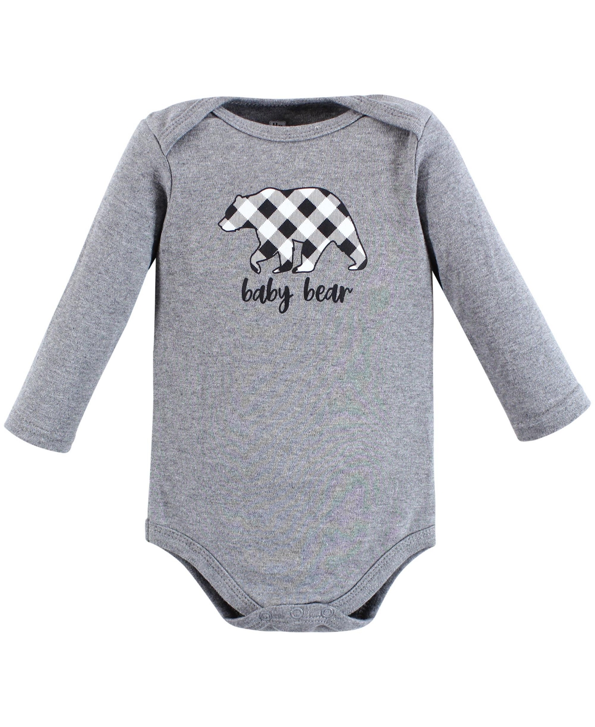 Hudson Baby Baby Boys Cotton Long-Sleeve Bodysuits,5-Pack - Baby bear gray black