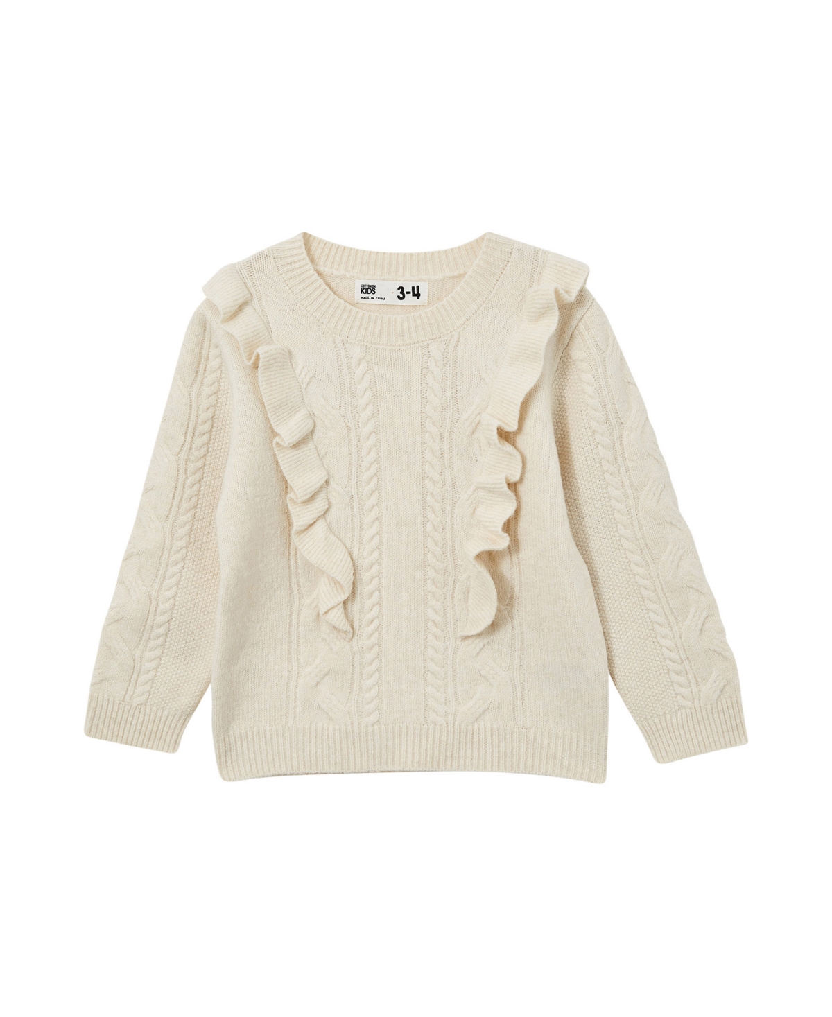 Cotton On Babies' Toddler Girls Lisa Sweater In Vanilla Marle