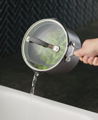 A1 Series with ScratchDefense Technology Aluminum 2-Quart Nonstick Induction Straining Sauce Pan with Lid