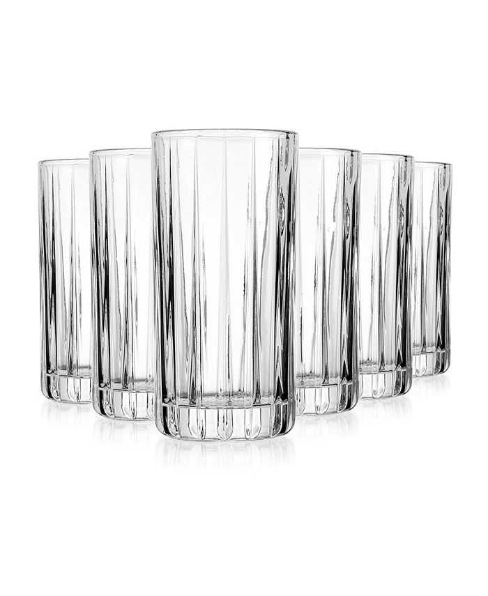 Godinger 26929 Parallels Highball Glass - Clear - Set of 6