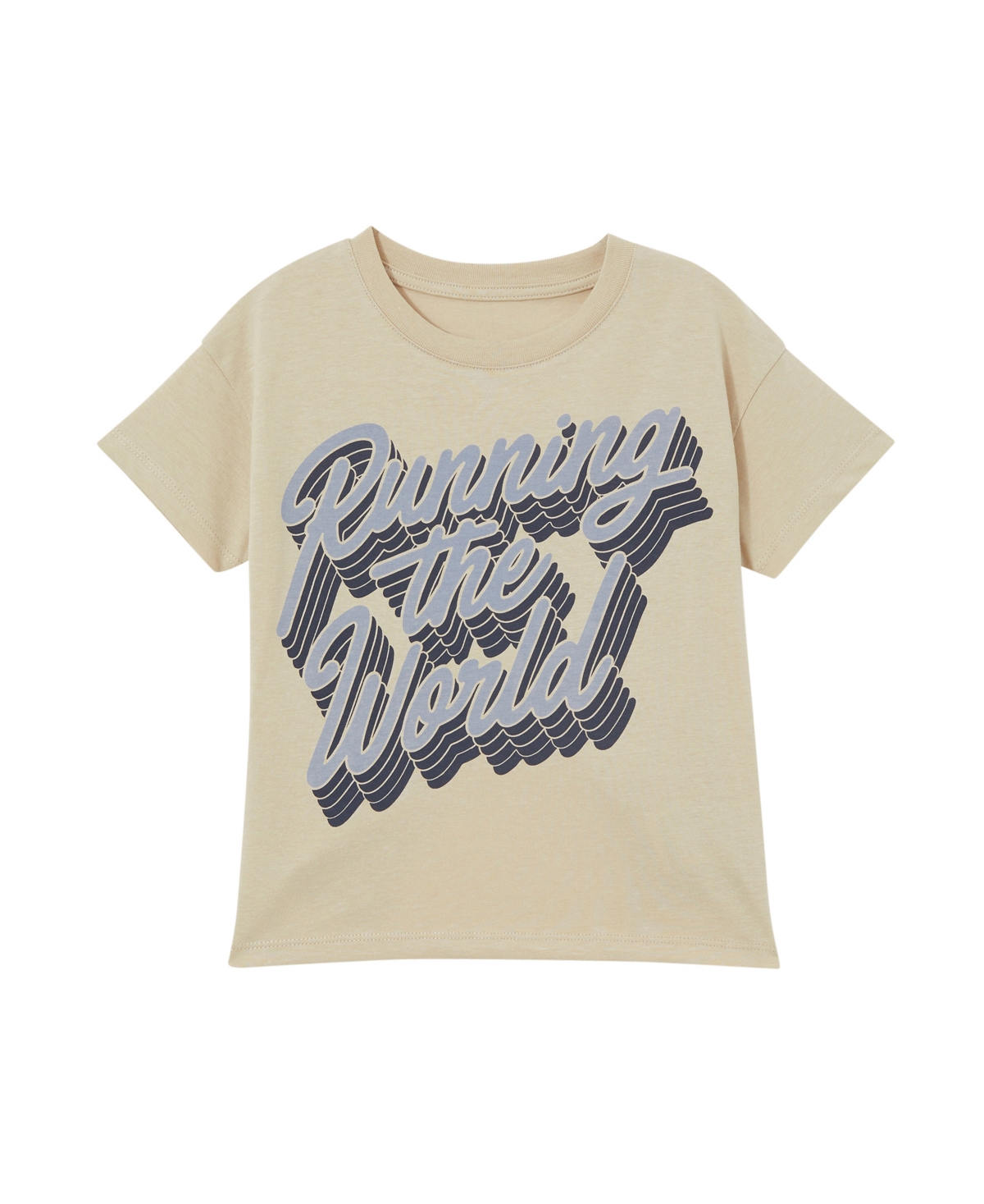 Shop Cotton On Little Girls Poppy Short Sleeve Print T-shirt In Rainy Day,running The World