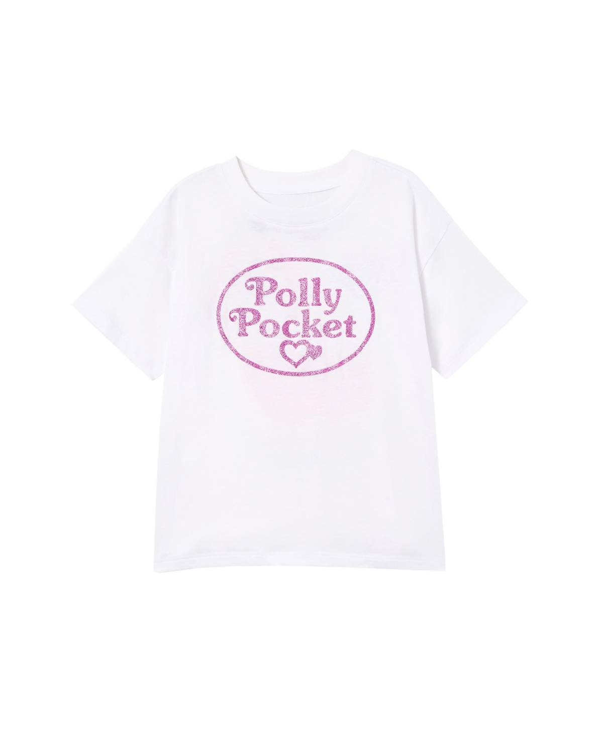 Cotton On Kids' Little Girls Drop Shoulder Short Sleeve T-shirt In Polly Pocket,white