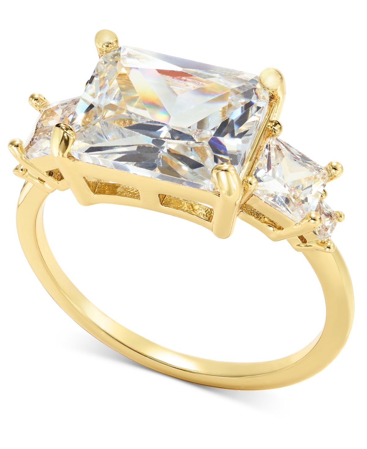 Charter Club Gold-tone Rectangle Cubic Zirconia Multi-stone Ring, Created For Macy's