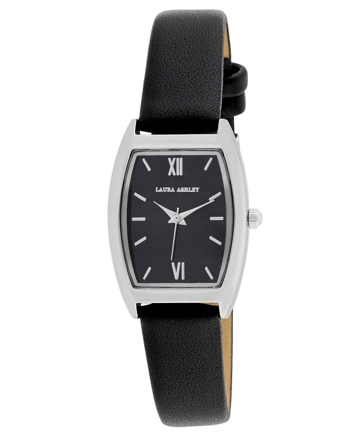 Women's Quartz Black Faux Leather Watch 24mm - Black