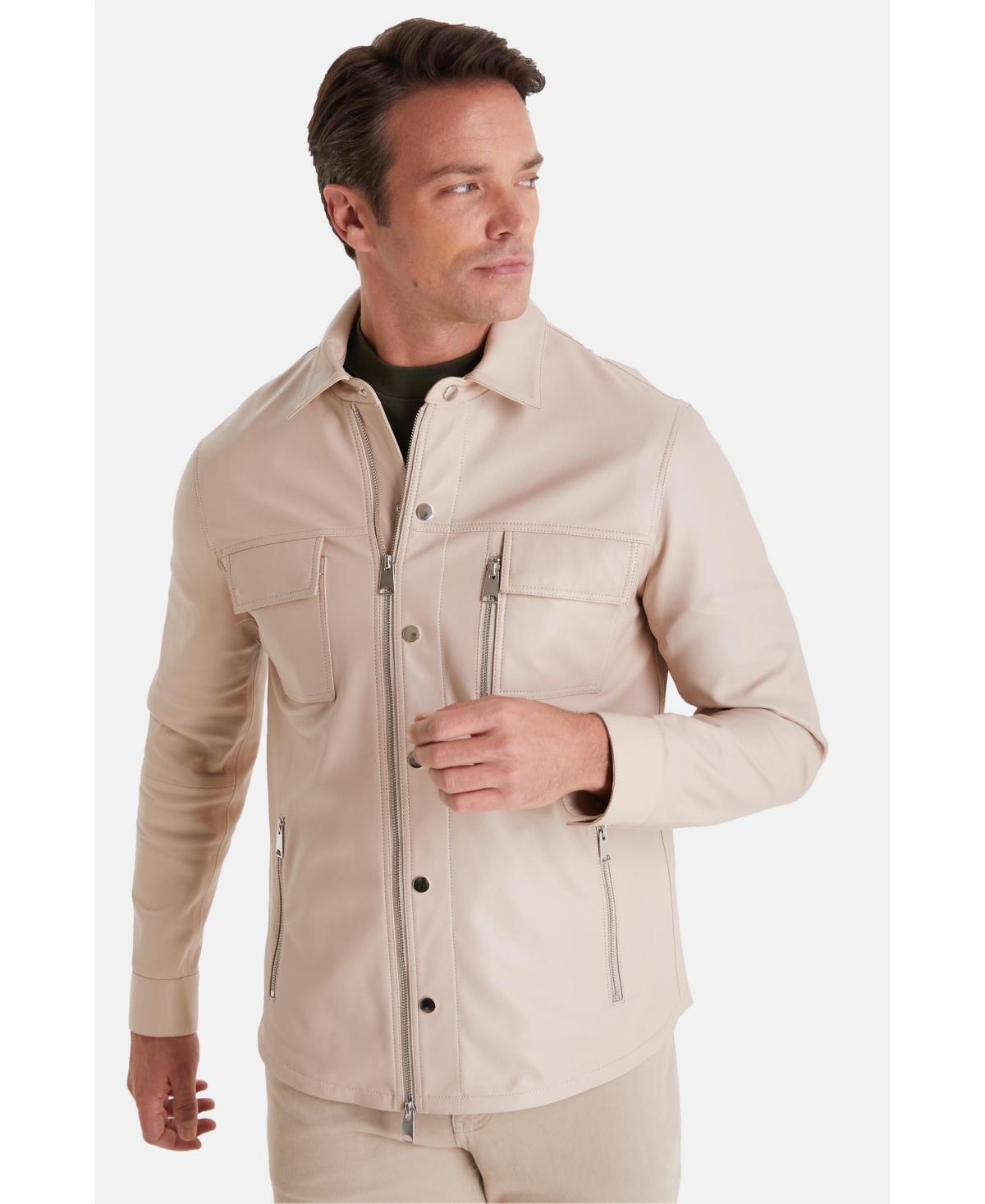 Men's Fashion Jacket, Beige - Beige/khaki