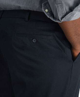 Men's Big & Tall Premium No Iron Khaki Classic Fit Flat Front Hidden Expandable Waistband Pants