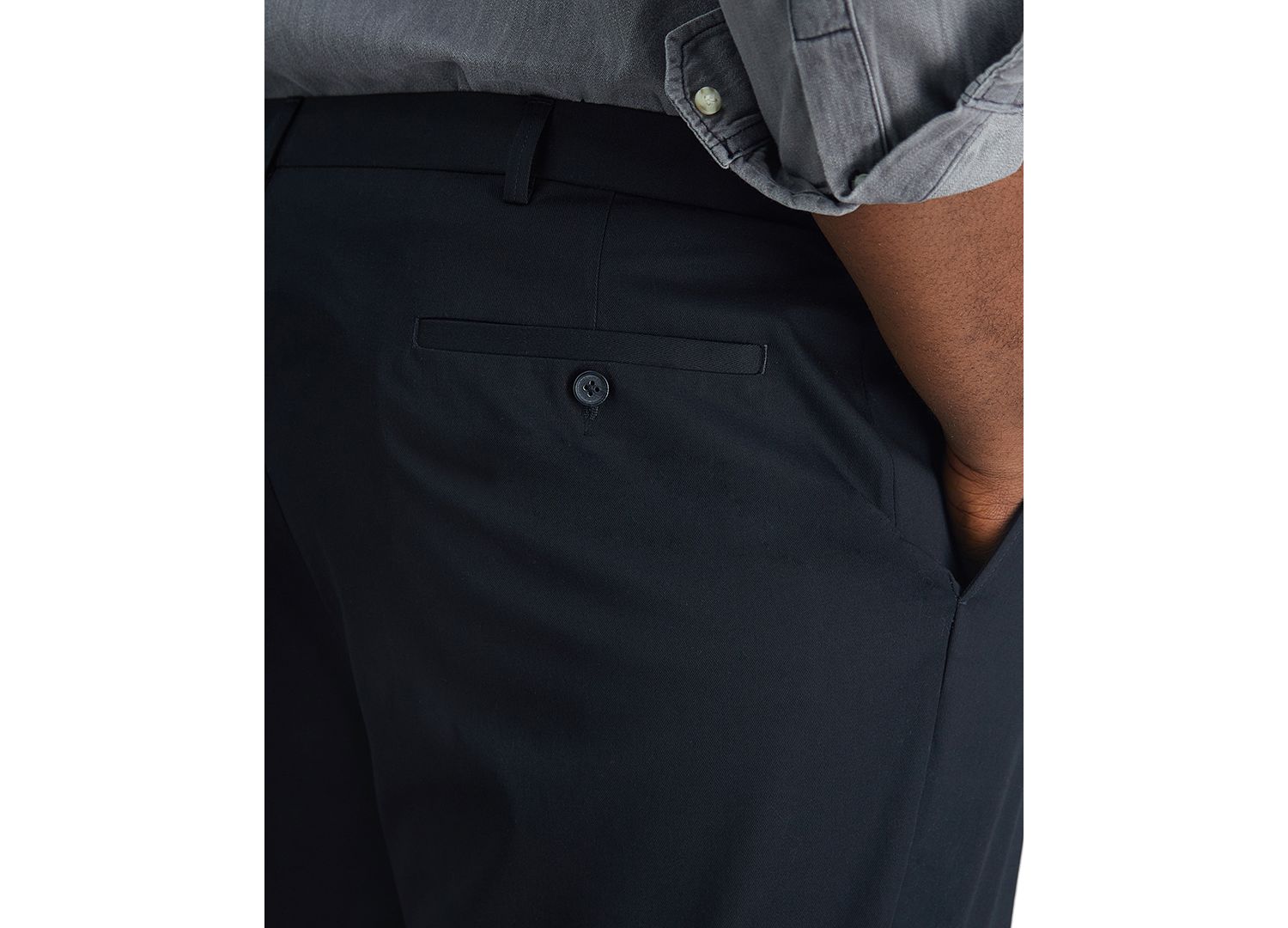 Men's Big & Tall Premium No Iron Khaki Classic Fit Flat Front Hidden Expandable Waistband Pants