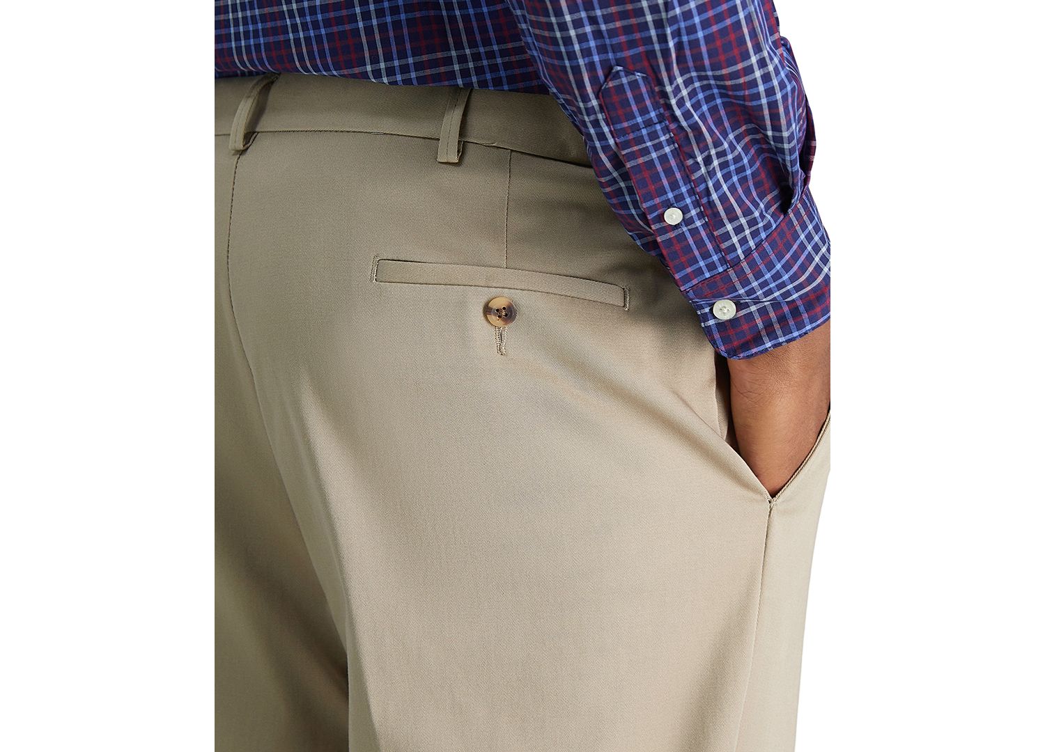 Men's Big & Tall Iron Free Premium Khaki Classic-Fit Flat Front Pant