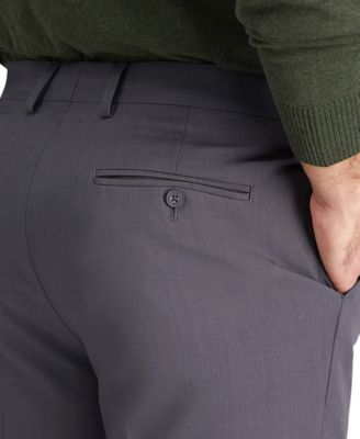 Men's Premium Comfort Slim-Fit Performance Stretch Flat-Front Dress Pants