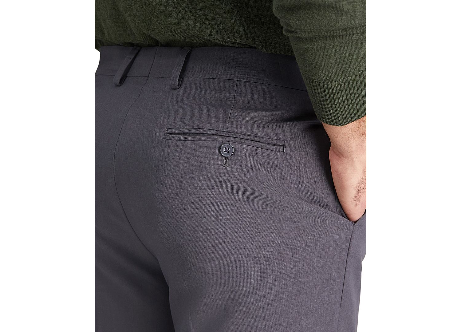 Men's Premium Comfort Slim-Fit Performance Stretch Flat-Front Dress Pants