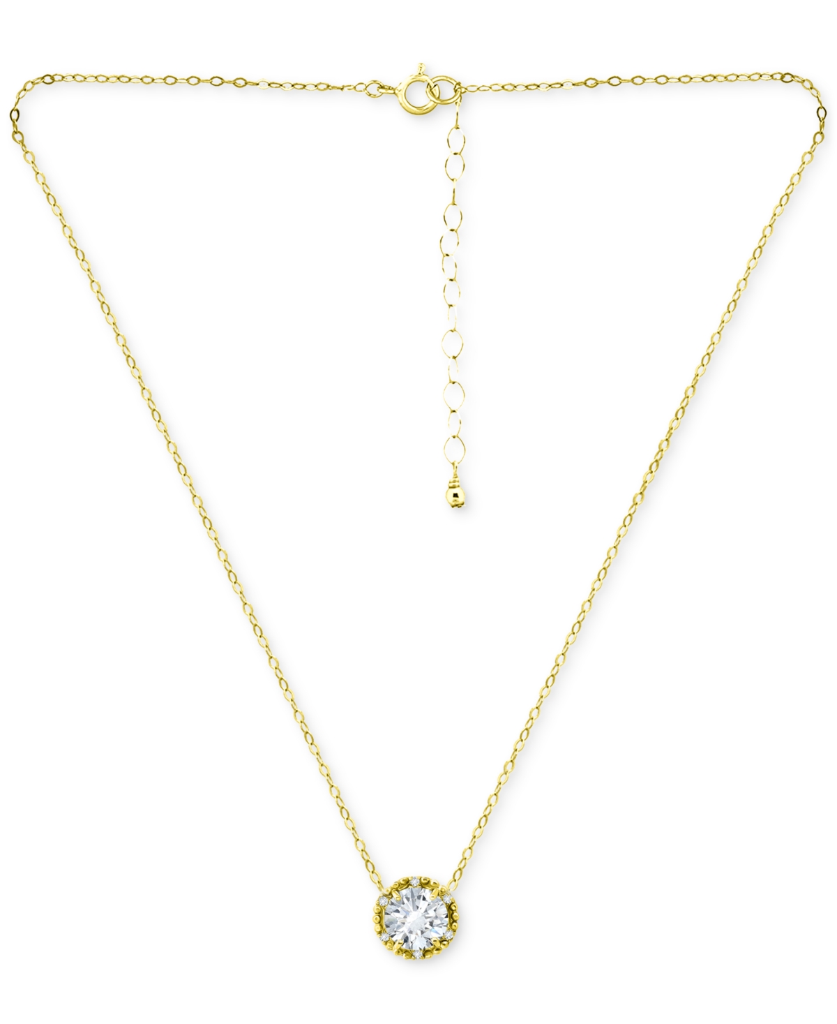 Giani Bernini Cubic Zirconia Halo Pendant Necklace in 18kPlated Sterling Silver, 16