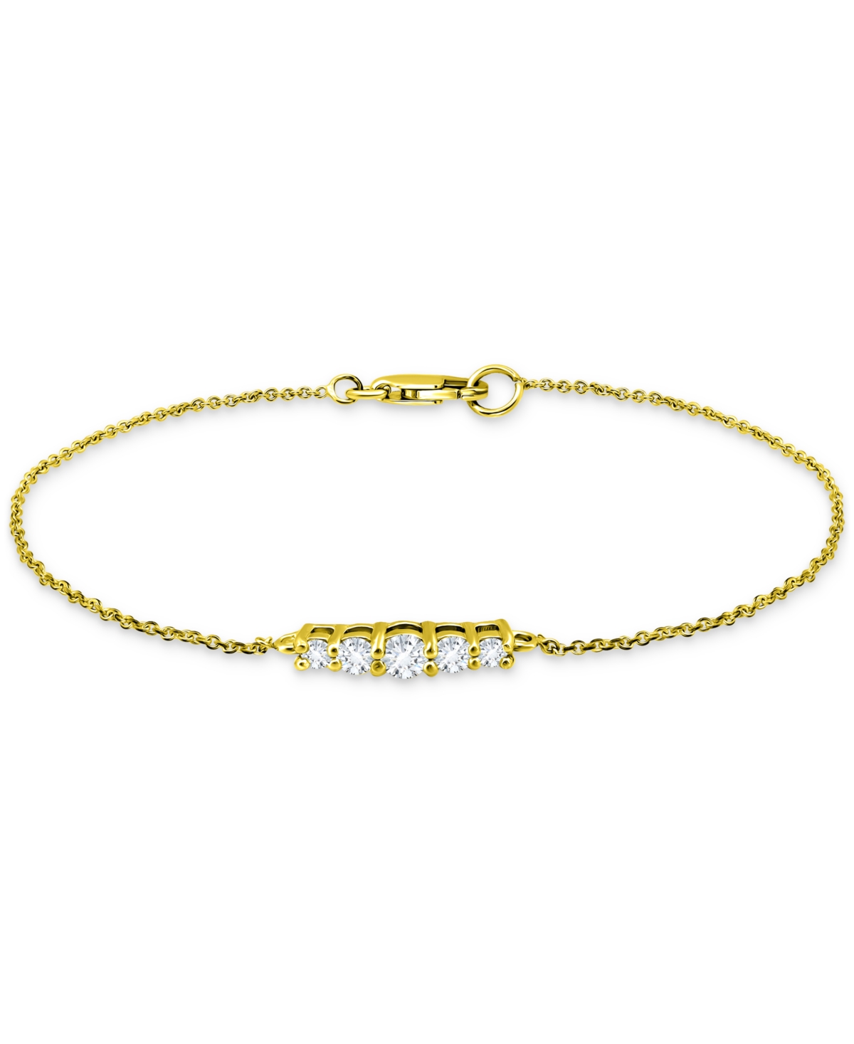 Giani Bernini Cubic Zirconia Link Bracelet, Created For Macy's In Gold