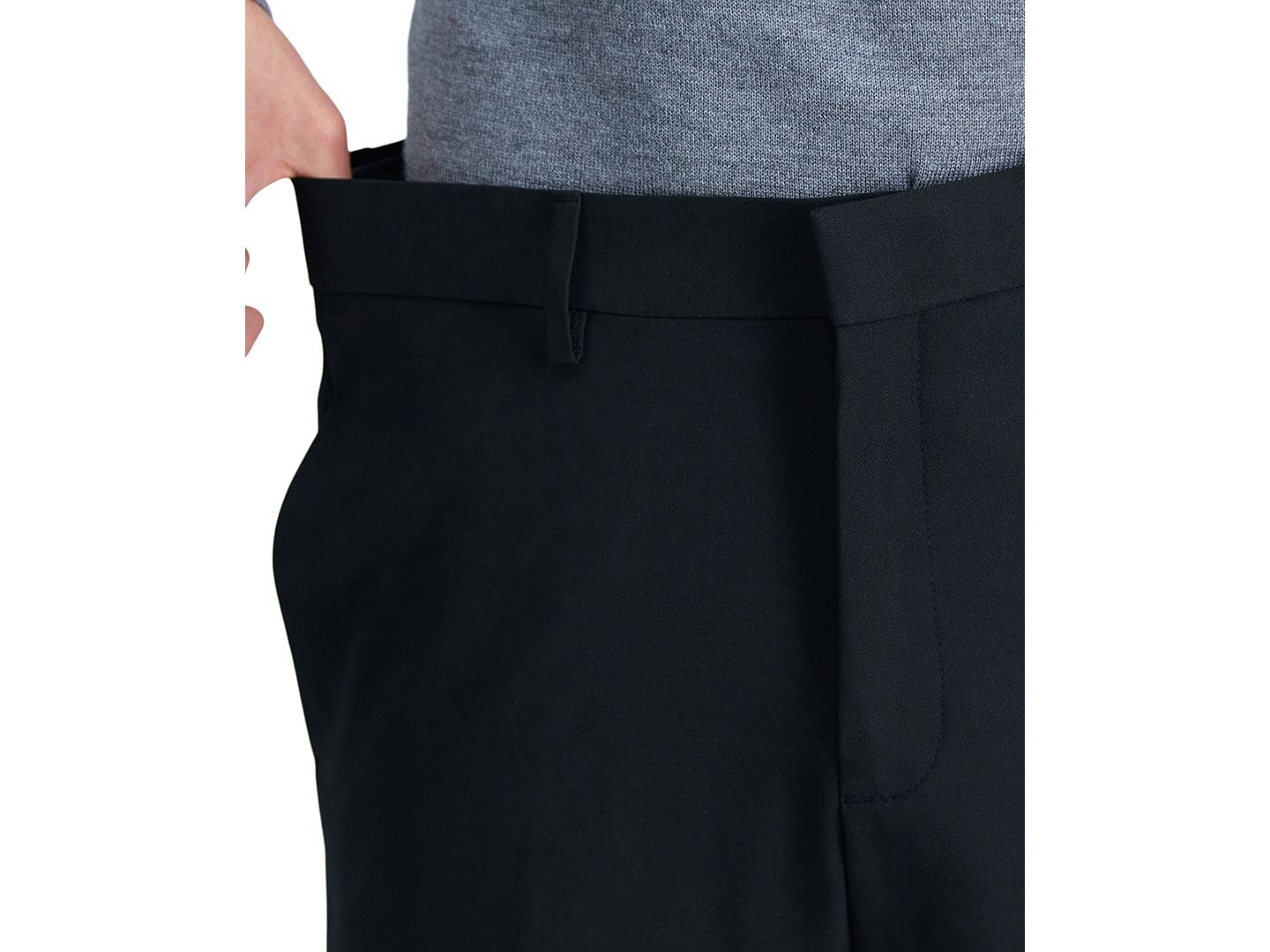 Мужские брюки Haggar Premium Comfort Straight-Fit 4-Way Stretch Wrinkle-Free Flat-Front Dress Pants, цвет: Чёрный — фото 5