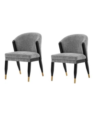 Ola 2-Piece Chenille Upholstered Dining Chair Set