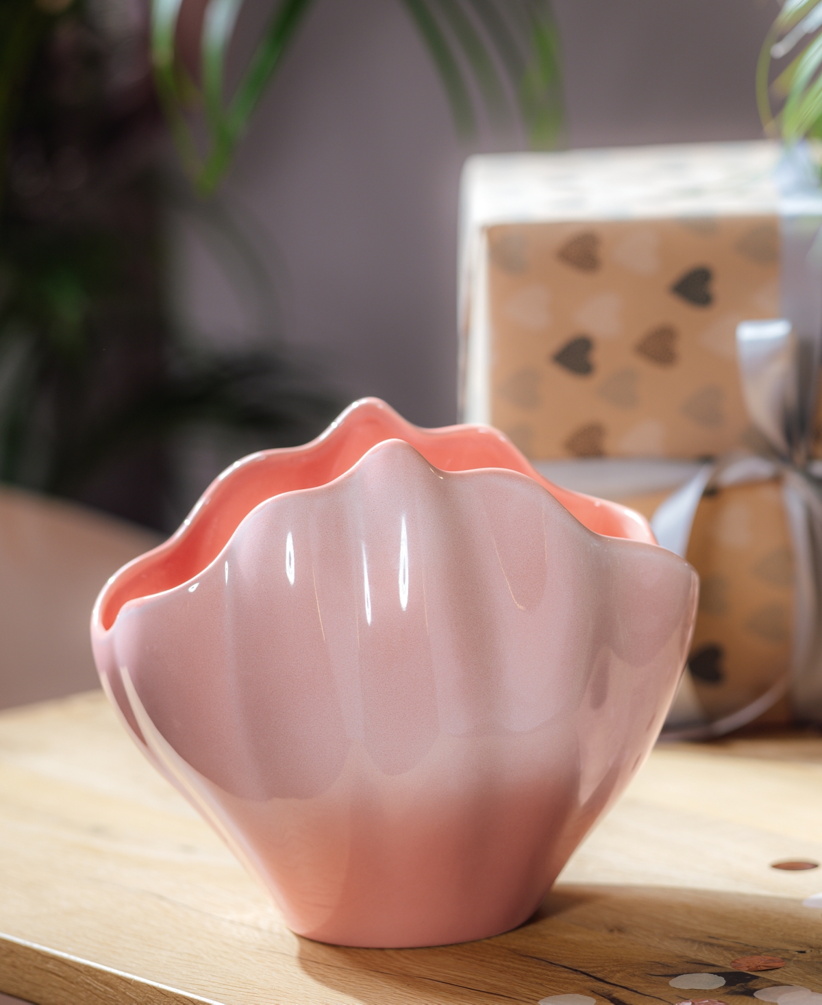 Villeroy & Boch Perlemor Home Shell Hurricane Vase In Coral