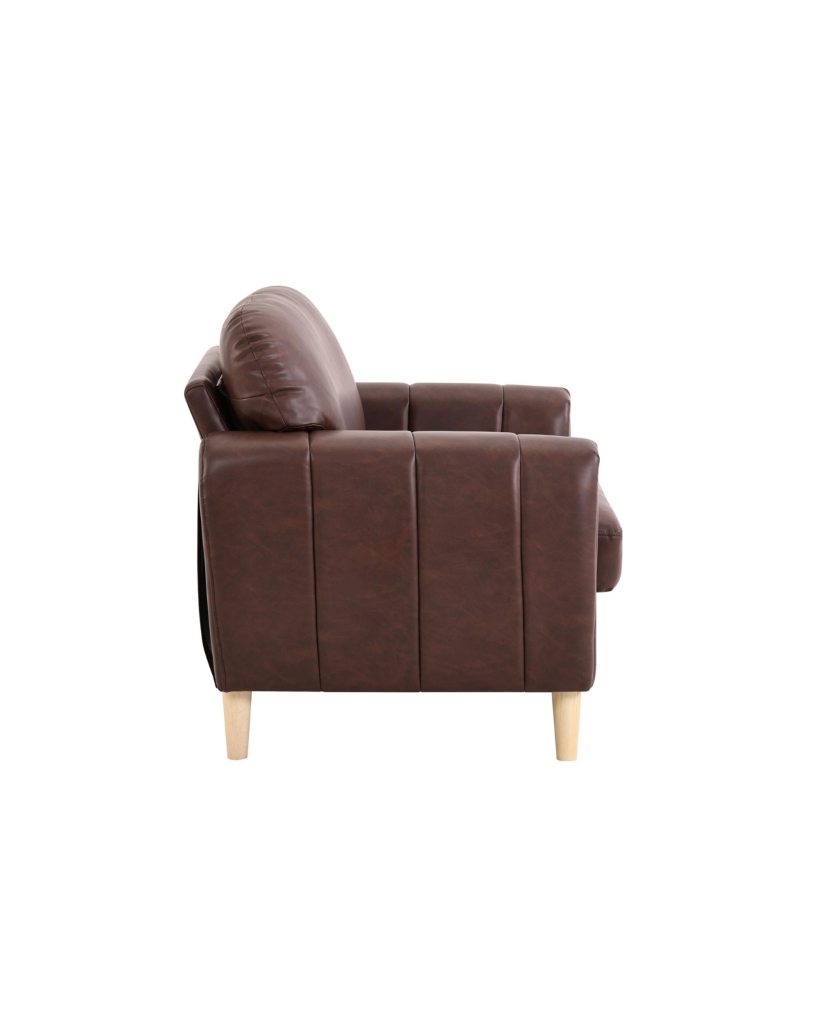 Shop Serta 37.8" Faux Leather Gorm Accent Chair In Brown
