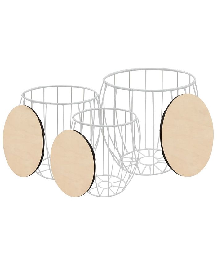 vidaXL Coffee Table Set 3 Pieces Poplar Plywood Iron Macy's