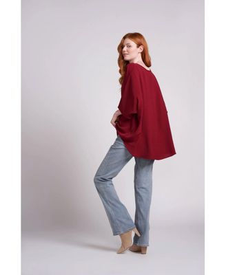 Women's Claire Very Oversized Lightwieght V-Neck Top